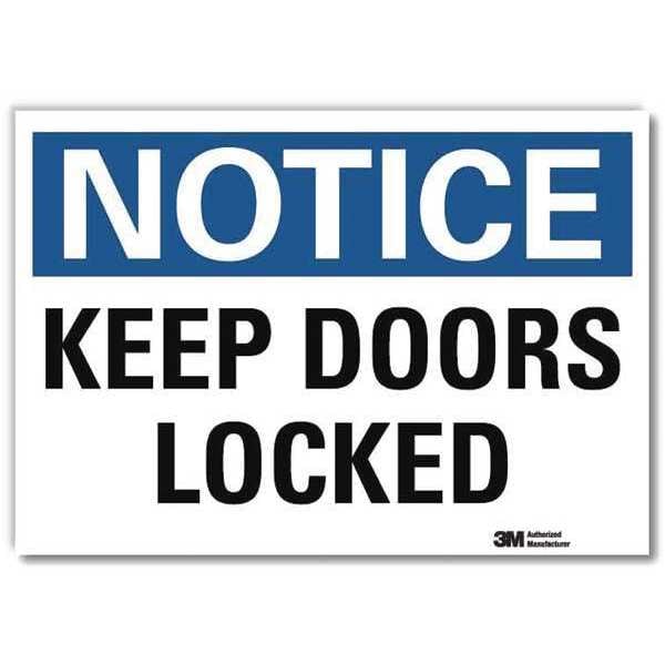 Lyle Notice Sign, 5 in H, 7 in W, Reflective Sheeting, Horizontal Rectangle, English, U5-1290-RD_7X5 - U5-1290-RD_7X5