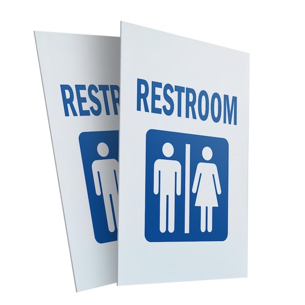 Signmission Restroom, A-Frame & 2 Sign Inserts, Heavy-Duty Plastic Frame - SBHD-C-2436-RESTROOM