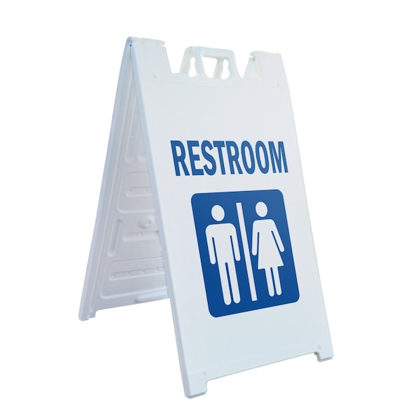 Signmission Restroom, A-Frame & 2 Sign Inserts, Heavy-Duty Plastic Frame - SBHD-C-2436-RESTROOM