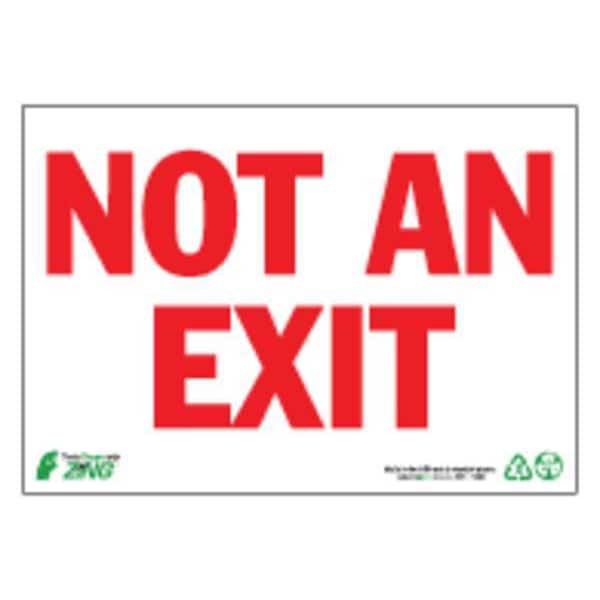 Zing Exit Sign, Plastic, 10" W, 7" H, Not An Exit, White - 1080G