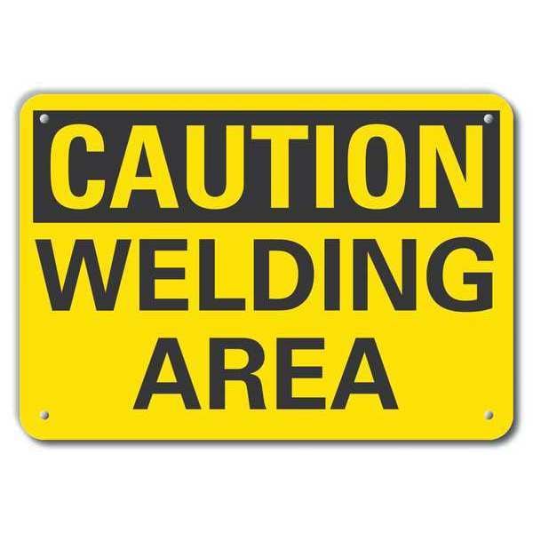 Lyle Caution Sign, 10 in Height, 14 in Width, Aluminum, Horizontal Rectangle, English - LCU3-0219-RA_14X10