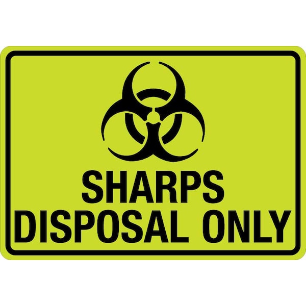 Lyle Sign, Sharps Disposal Only (W Sym) - LCUV-0097ST-RD_10X7