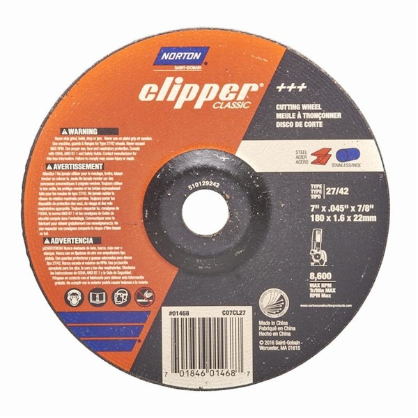 Tool Time 7 x 0.87 in. Aluminum Oxide Classic Cut Off Wheel - TO3306563
