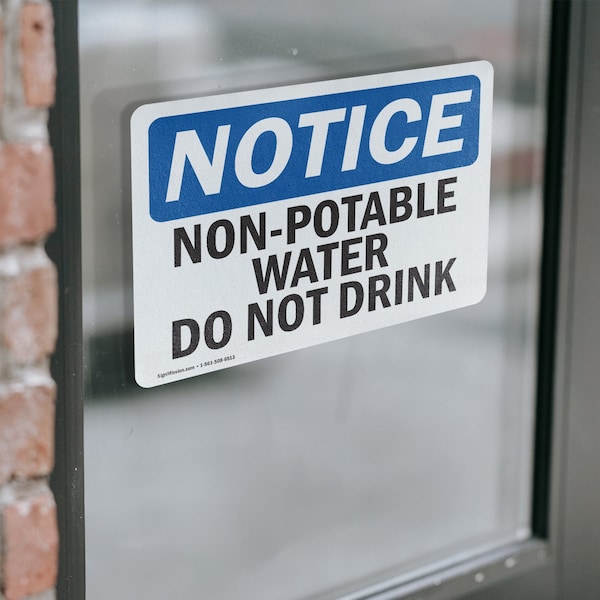 Signmission Non-Potable Water Not For Drinking, 5 in W x Rectangle, Vinyl Decal - OS-2PACK-NS-D-35-L-15094