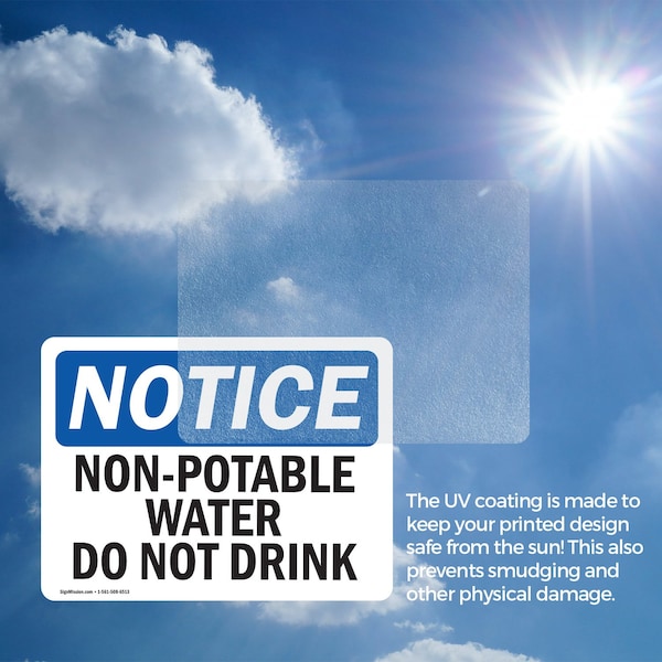 Signmission Non-Potable Water Not For Drinking, 5 in W x Rectangle, Vinyl Decal - OS-2PACK-NS-D-35-L-15094