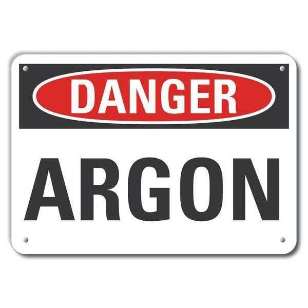 Lyle Plastic Argon Danger Sign, 7 in Height, 10 in Width, Plastic, Vertical Rectangle, English - LCU4-0300-NP_10X7