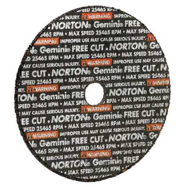 Norton Abrasives Abrasive Cut-Off Wheel, Type 1, 3 in Dia, 0.0625 in Thick, 3/8 in Arbor Hole Size, Aluminum Oxide - 66243510647