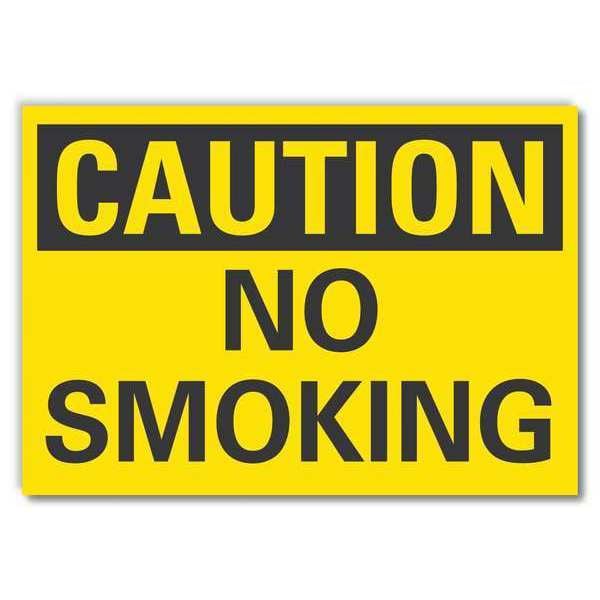 Lyle Caution No Smoking Sign, 5 in Height, 7 in Width, Reflective Sheeting, Horizontal Rectangle - LCU3-0210-RD_7X5