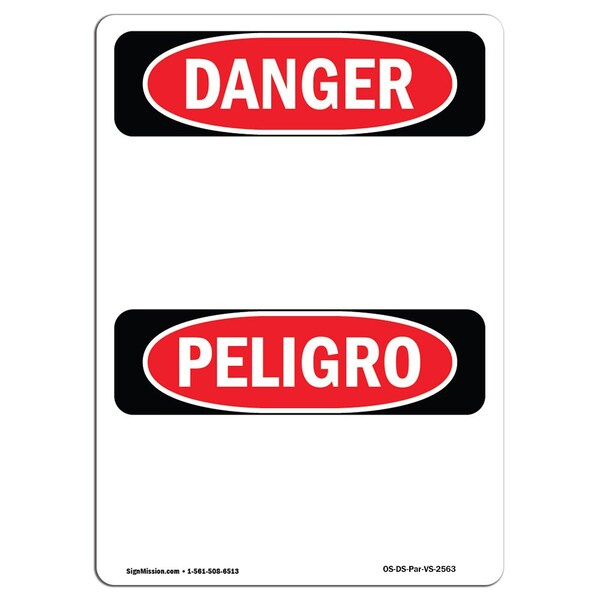 Signmission OSHA Sign, Blank Write-On Bilingual, 24in X 18in Decal, 18" W, 24" H, Bilingual Spanish - OS-DS-D-1824-VS-2563