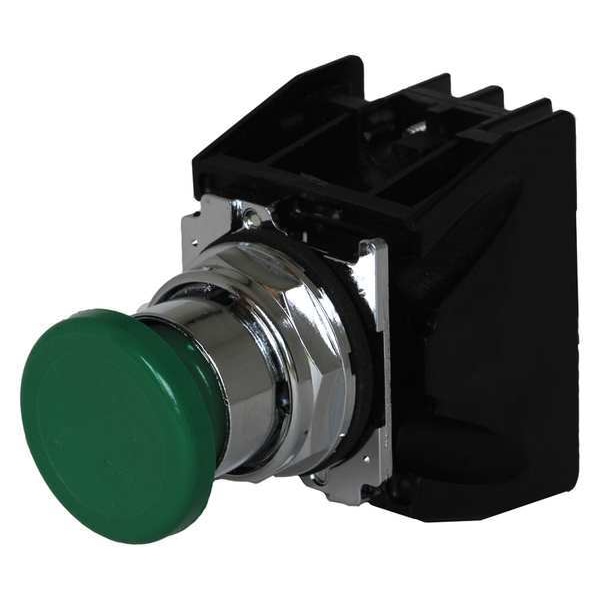Botón pulsador para ubicaciones peligrosas de Eaton con contactos, 30 mm, 1 NC, 1 NO, verde - 10250T710G