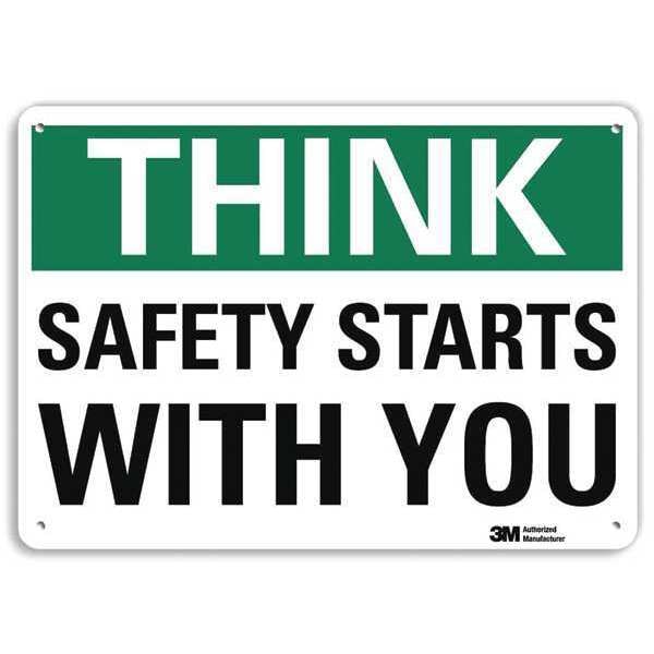 Lyle Think Sign, 7 in H, 10 in W, Aluminum, Vertical Rectangle, English, U7-1336-NA_10x7 - U7-1336-NA_10X7