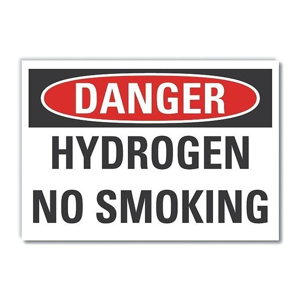 Lyle Hydrogen Danger Reflective Label, 10 in Height, 14 in Width, Reflective Sheeting, English - LCU4-0429-RD_14X10