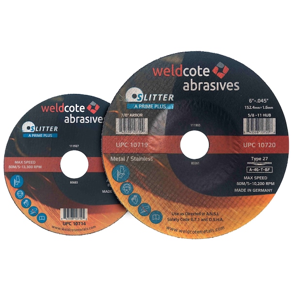 Slitter A-Prime Plus Right Angle Grinder Wheels, Cutting - SLITTER, Type 27, 4-1/2in x .045in x 5/8-11, 10PK - 10718