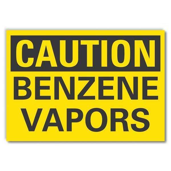 Lyle Benzene Caution Reflective Label, 5 in Height, 7 in Width, Reflective Sheeting, English - LCU3-0228-RD_7X5