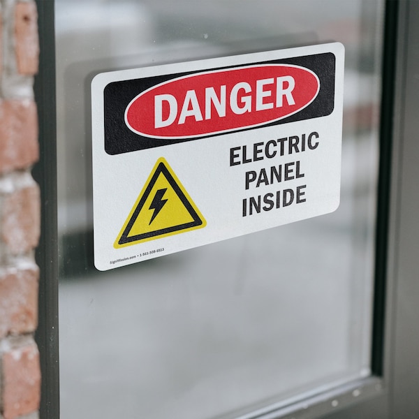 Signmission Electric Panel Inside Danger Sign, Vinyl Decal, 5in W x 3.5in L, 2PK - OS-2PACK-DS-D-35-L-2203