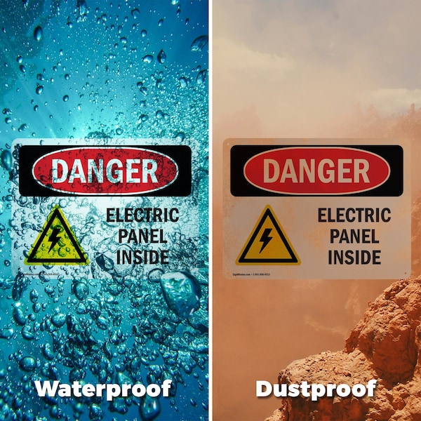 Signmission Electric Panel Inside Danger Sign, Vinyl Decal, 5in W x 3.5in L, 2PK - OS-2PACK-DS-D-35-L-2203