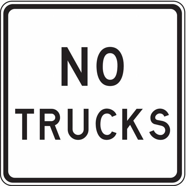 Lyle No Trucks Traffic Sign, 24 in H, 24 in W, Aluminum, Square, English, R5-2A-24HA - R5-2A-24HA