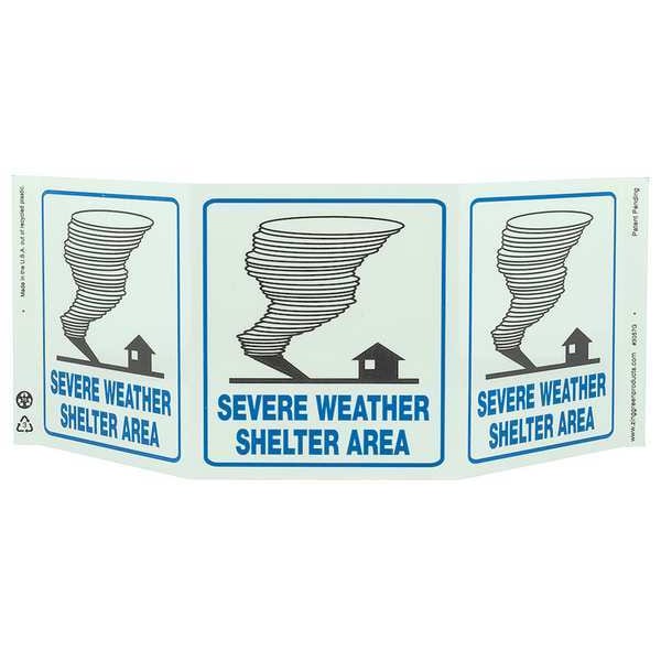 Zing Severe Weather and Shelter Area (Tornado Pictogram), 20 in W x Plastic - 3057G