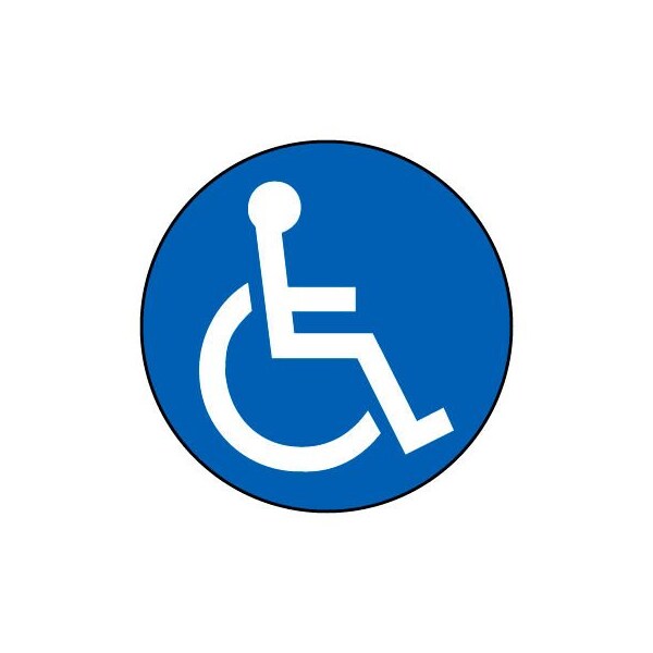 National Marker Co Walk On Floor Sign - Handicapped Symbol - WFS26