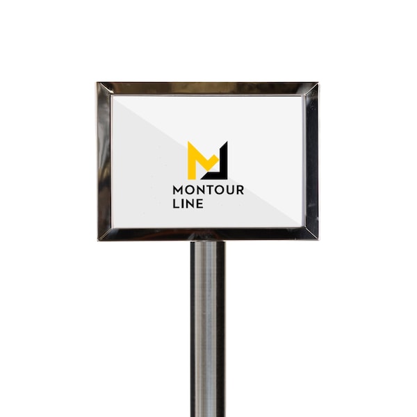 Montour Line Sign Frame Floor Standing 11 x 14 in. H Satin Stainless Steel - FSE200-1114-H-SS