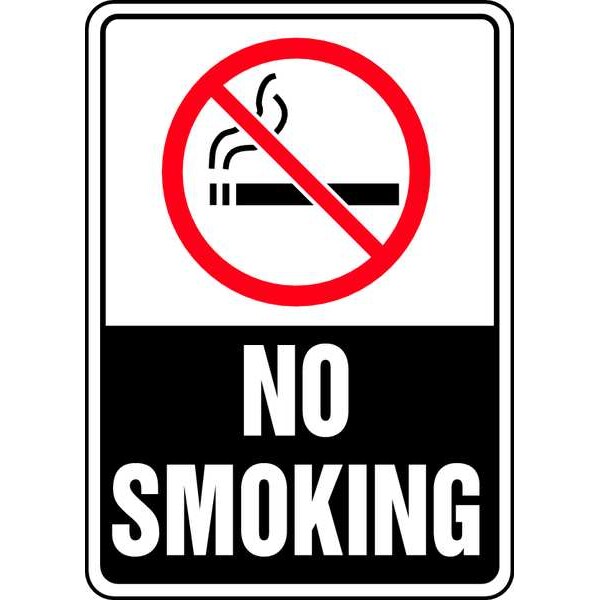 Accuform No Smoking Sign, 10" H, 7 in W, Rectangle, English, MSMK509VA - MSMK509VA