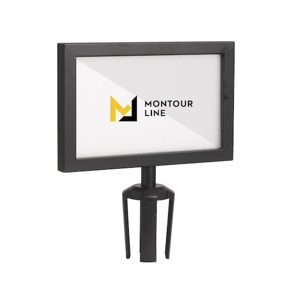 Montour Line Stanchion Post Top Sign Frame 7x11" H BLK Steel, PLEASE ENTER HERE - HDSF-711-H-BK-PLSENTER
