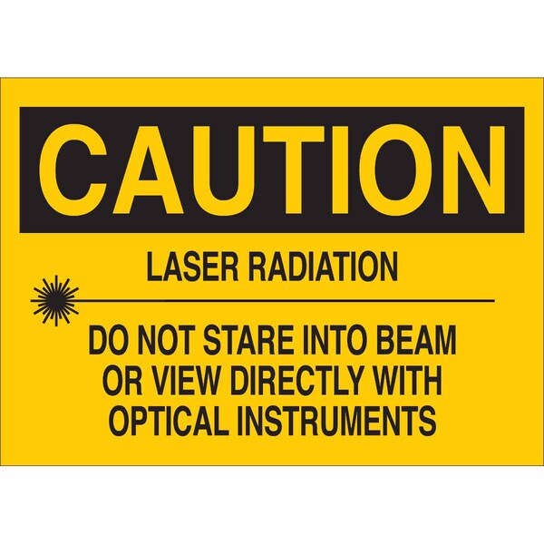 Brady Radiation & Laser Sign, 7 in H x 10 in W, Aluminum, Rectangle - 41152