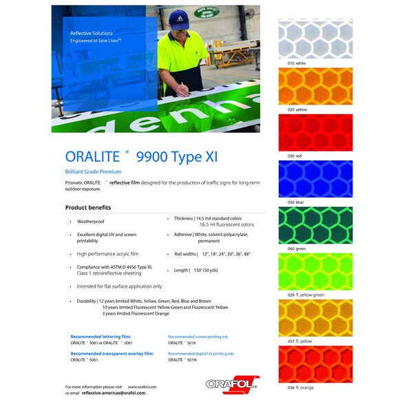 Orafol 12in X 18in Red, No Standing Any Time Left/Right Arrow, 9900 Brilliant Grade Premium - R7-4D