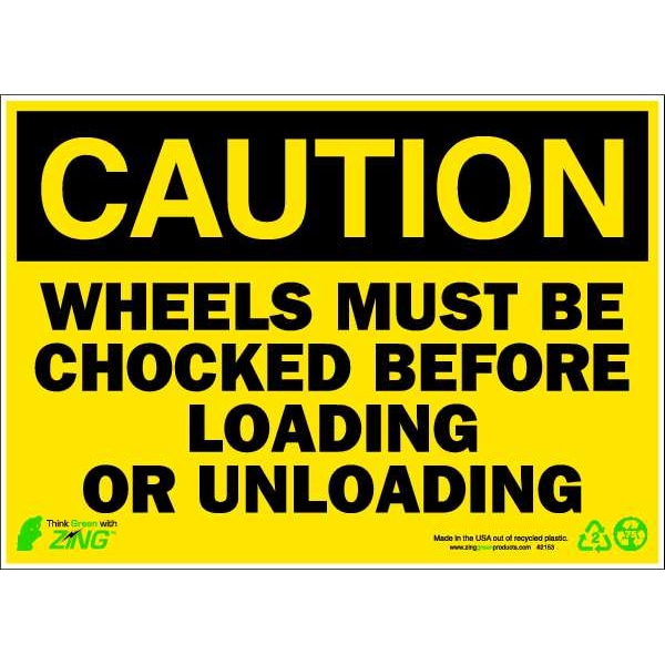 Zing Caution Sign, 7" H, 10" W, Aluminum, Rectangle, English, 1153A - 1153A