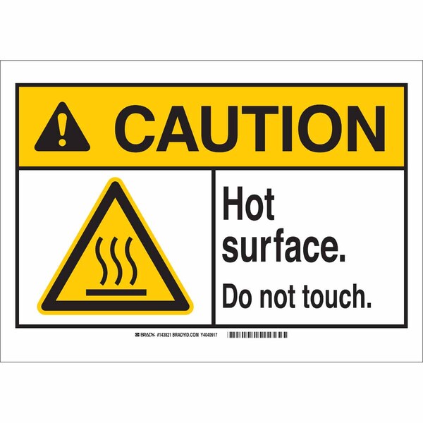 Brady Caution Sign, 7 in H, 10 in W, Aluminum, Rectangle, English, 143818 - 143818