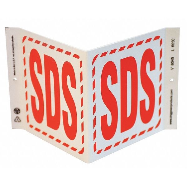 Zing High Visibility Safety Sign, 7 in Height, 12 in Width, Plastic, V-Shaped, English - 6049