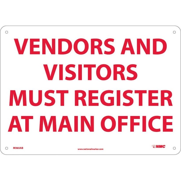 Nmc Vendors And Visitors Must Register At Main Office Sign, M365AB - M365AB