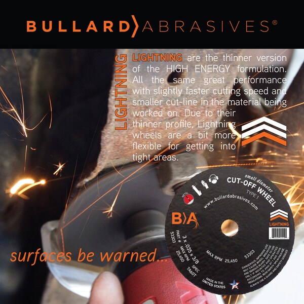 Bullard Abrasives Small Diameter Cut-Off Wheel, 3 x .035 x 3/8 T1, PK5 - 5310