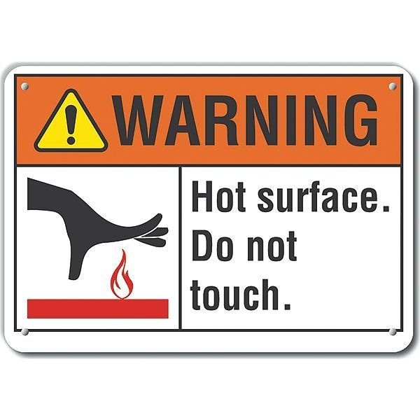 Lyle Hot Surface Sign, 10 in H x 14 in W, Plastic, Hot Surface. Do Not Touch. - LCU6-0023-NP_14X10