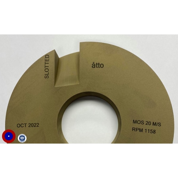 Atto Abrasives Slotted Regulating Feed Wheels 14" x 2" x 5" - 4W350-050-ATS