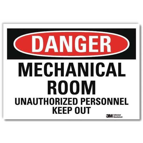 Lyle Danger Sign, 7 in H, 10 in W, Reflective Sheeting, Vertical Rectangle, English, U3-1786-RD_10X7 - U3-1786-RD_10X7