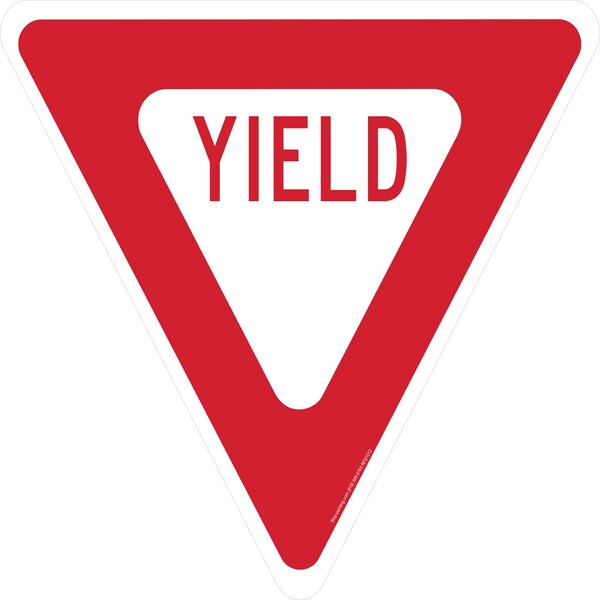 Superior Mark Floor Sign, Rubber, Yield Floor Sign 22in X 17.5in Triangle - RFS1012