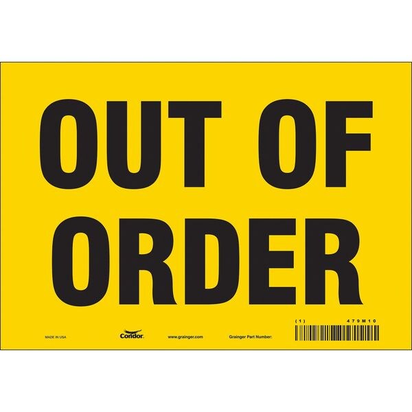 Condor OUT OF ORDER, 10 in W x 7 in H, Vertical Rectangle, Vinyl, 479M10 - 479M10