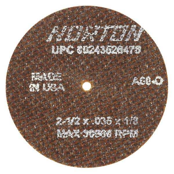 Norton Abrasives Abrasive Cut-Off Wheel, Type 1, 2 1/2 in Dia, 0.035 in Thick, 1/8 in Arbor Hole Size, 60 Grit - 66243528476