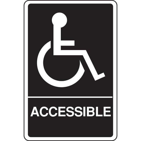 Hy-Ko Braille Handicapped Accessible Signs 6" x 9", 3PK - A20012