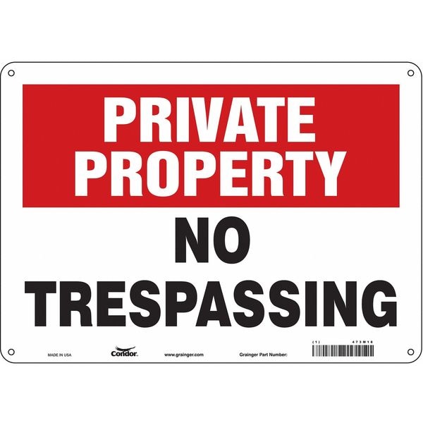 Condor Safety Sign, 10 in Height, 14 in Width, Aluminum, Horizontal Rectangle, English, 473M18 - 473M18