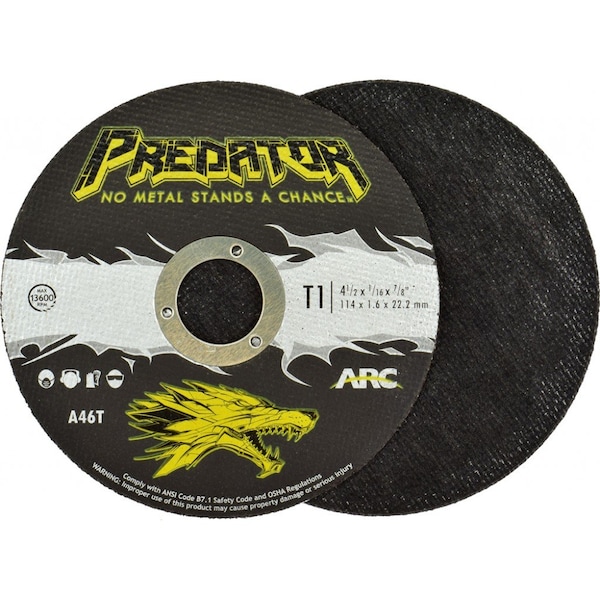 Arc Abrasives Cut-Off Wheel, 4 1/2 in Dia, 1/16 in Thick, A46T Series - 945167803