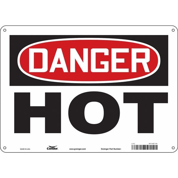 Condor Danger Sign, 10 in H, 14 in W, Aluminum, Horizontal Rectangle, English, 474Z14 - 474Z14