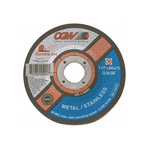 Cgw Camel Grinding Wheels Type 27, Quickie Cut Cutoff Wheels - .045 Wheels - 45007