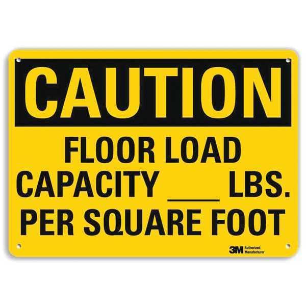 Lyle Caution, Floor Load Capacity _ Lbs. Per Square Foot, 10 in x 14 in, Plastic, U4-1314-NP_14X10 - U4-1314-NP_14X10
