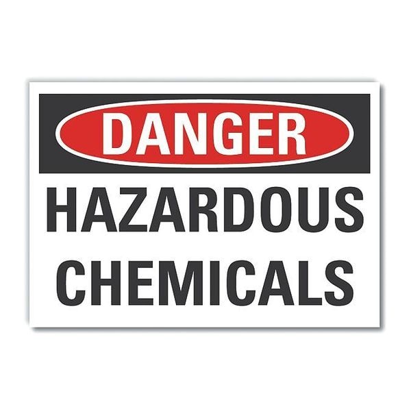 Lyle Hazardous Chemicals Danger Reflective Label, 10 in H, 14 in W, LCU4-0422-RD_14X10 - LCU4-0422-RD_14X10