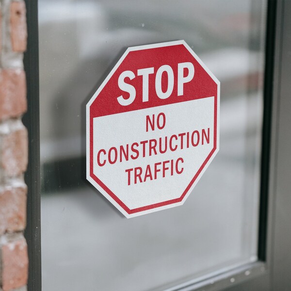 Signmission Stop No Construction Traffic, 18 inch X 18 inch, Vinyl Decal, 2PK - OC-D-2PACK-18-110