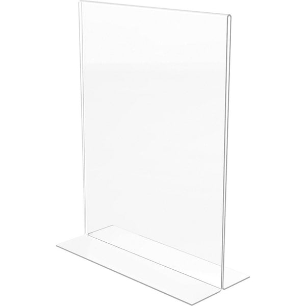 Lorell Sign Holder, Acrylic, T-Base, 8-1/2"x11", 2/PK, Clear PK - LLR49207