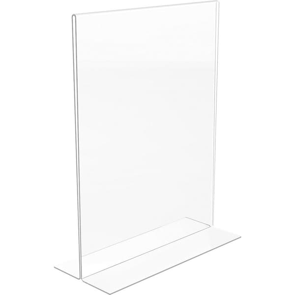 Lorell Sign Holder, Acrylic, T-Base, 8-1/2"x11", 2/PK, Clear PK - LLR49207
