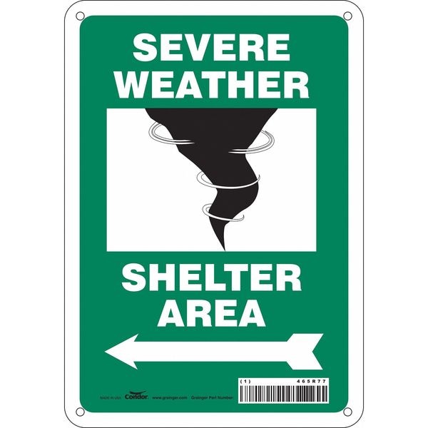 Condor Safety Sign, 10 in Height, 7 in Width, Polyethylene, Horizontal Rectangle, English - 465R77